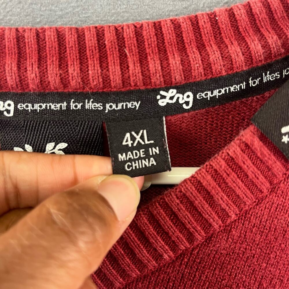 Mens 4xl Vintage Lrg Slow & Low Sweater Maroon Embroidered Logo Heritage Giraffe View 5
